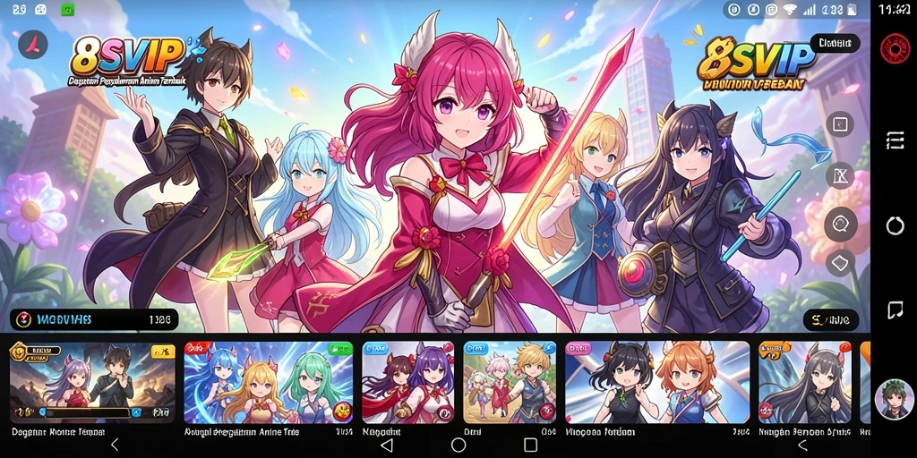 Tampilan pertarungan seru di 8SVIP dengan karakter anime.