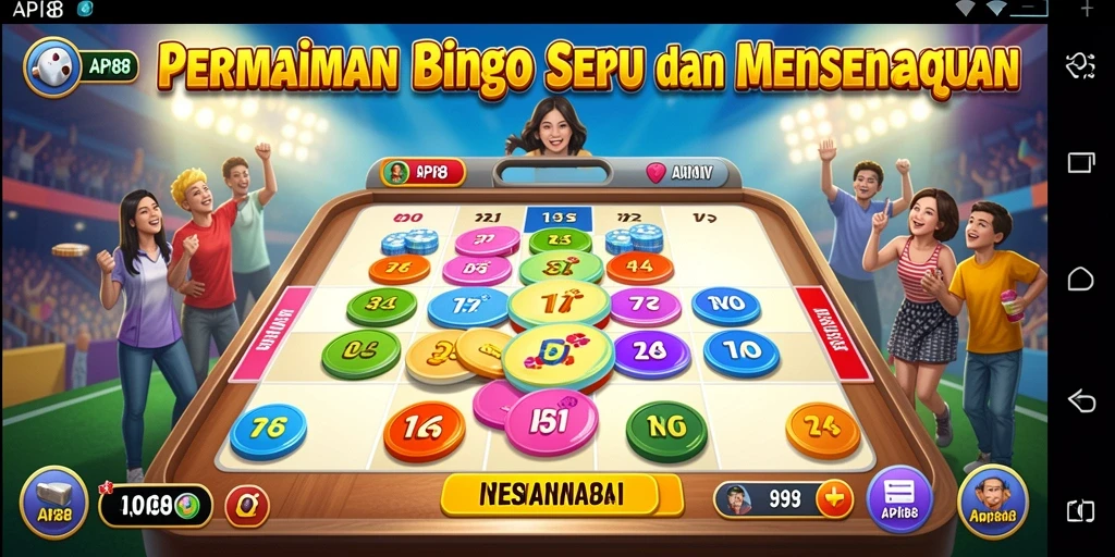 Tampilan gameplay seru di API88 dengan suasana Bingo yang menarik.