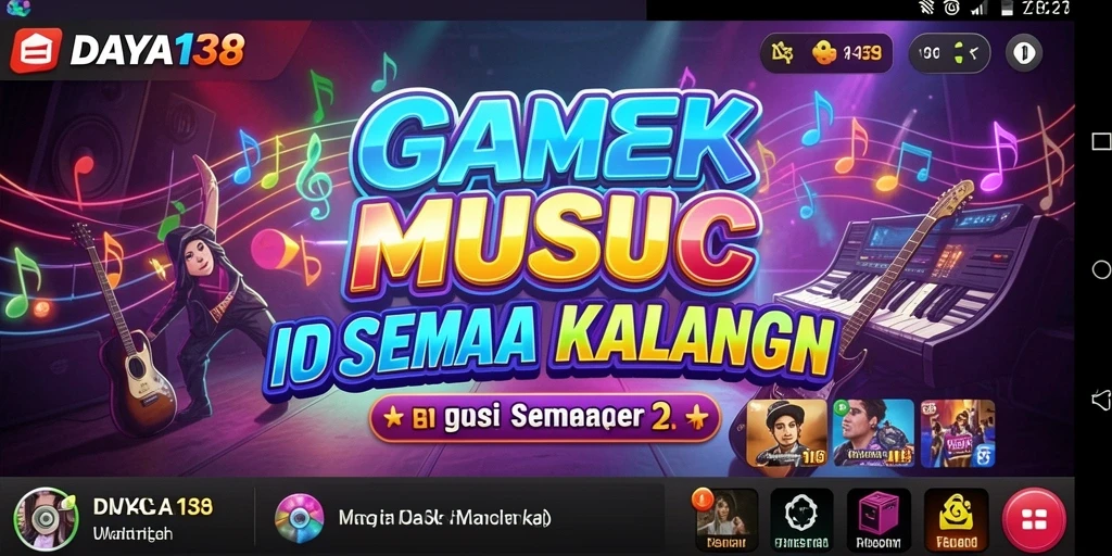 Screenshot DAYA138 menampilkan gameplay seru dengan lagu-lagu populer.