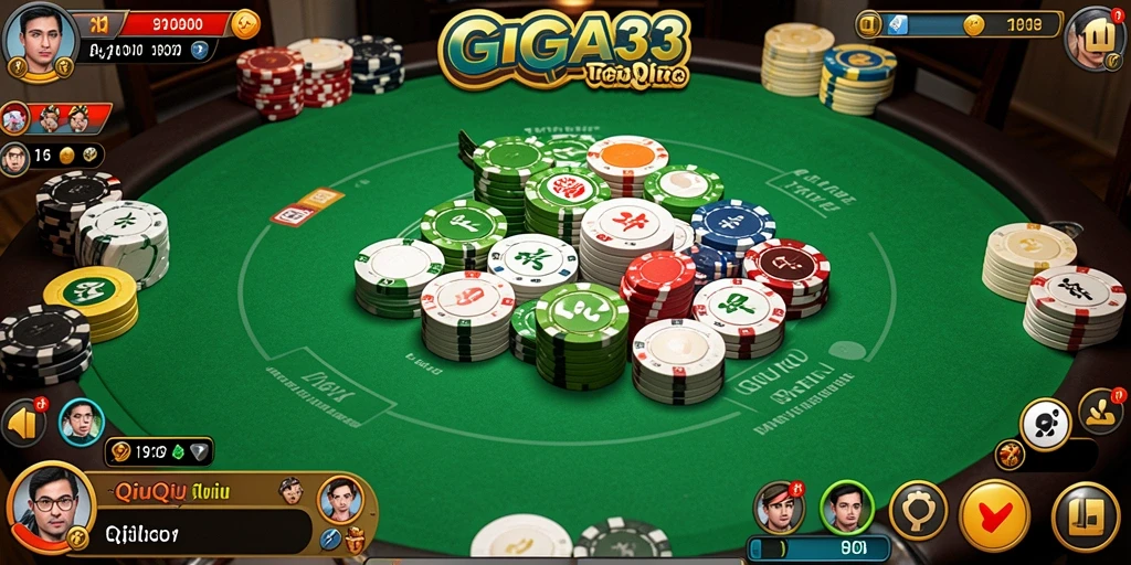 Tampilan gameplay menarik dalam GIGA33 QiuQiu.