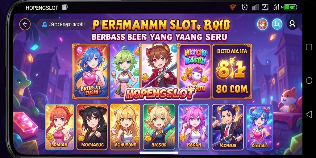 Tangkapan layar gameplay HOPENGSLOT menampilkan karakter anime yang menarik.