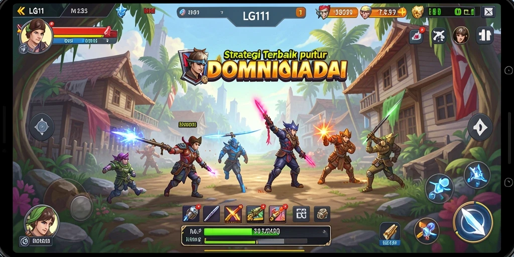 Screenshot utama LG111 menampilkan aksi gameplay strategi yang seru.