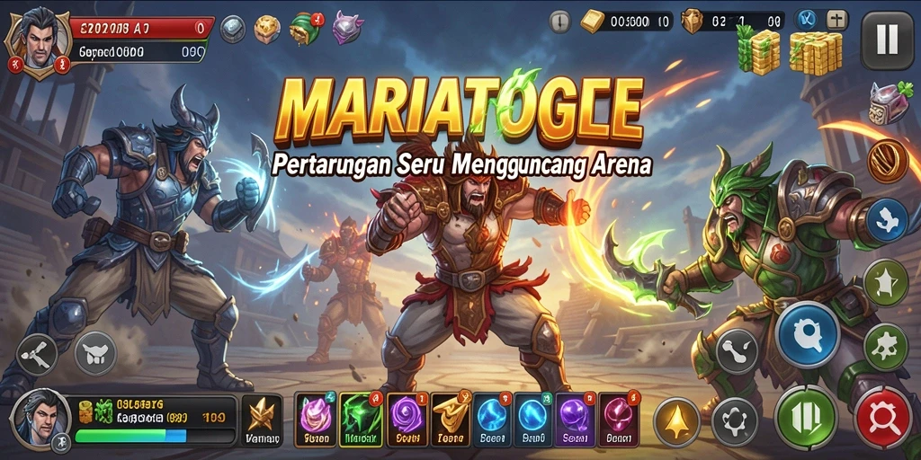 Gameplay MARIATOGEL dengan aksi pertarungan yang mendebarkan.