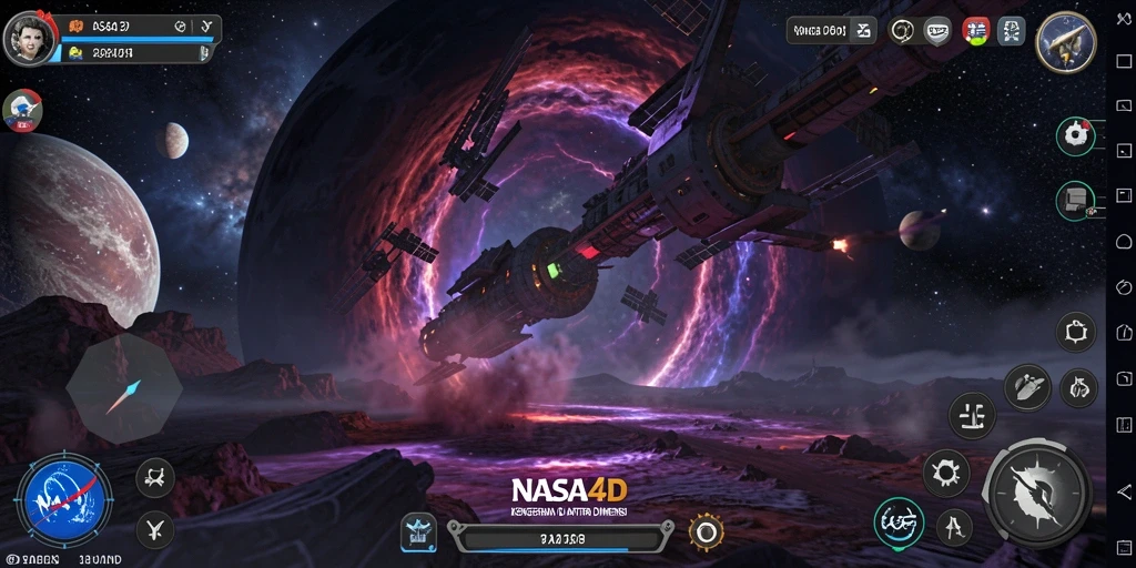 Screenshot utama menunjukkan suasana mencekam dalam gameplay NASA4D.