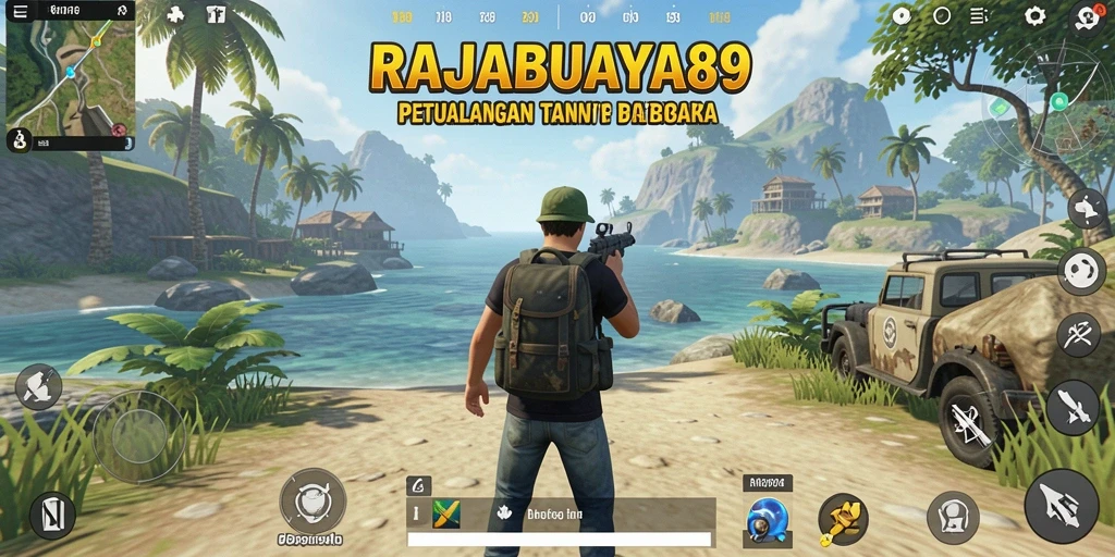 Tangkapan layar menampilkan eksplorasi bebas di dunia terbuka RAJABUAYA89.