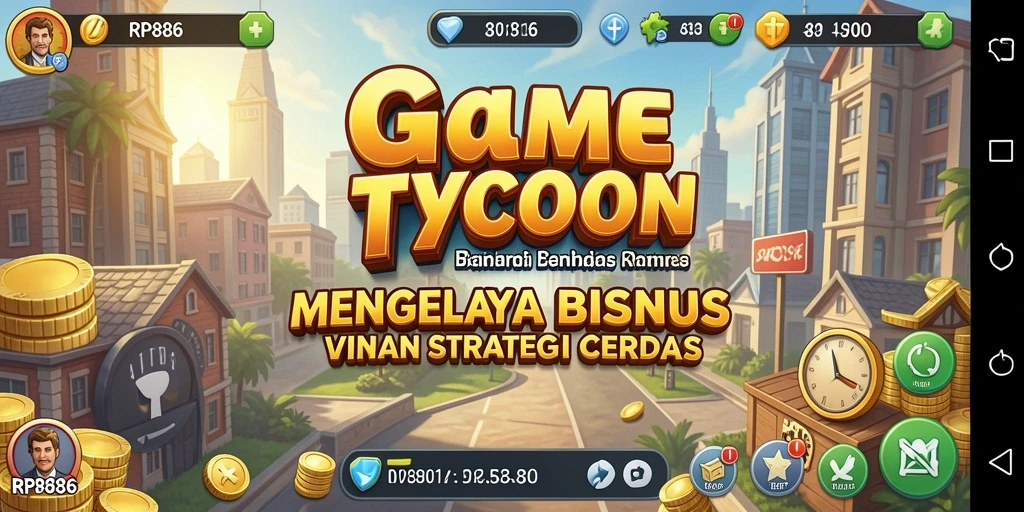 Gambaran menarik gameplay RP886 dengan elemen Tycoon dinamis.
