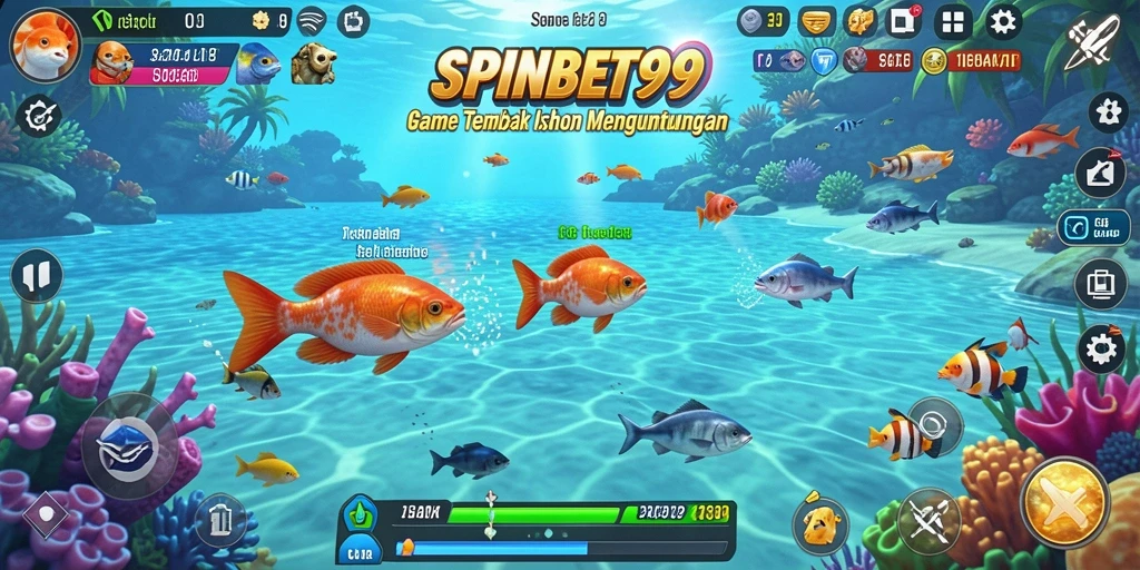 Screenshot gameplay SPINBET99 yang menampilkan aksi Tembak Ikan seru.