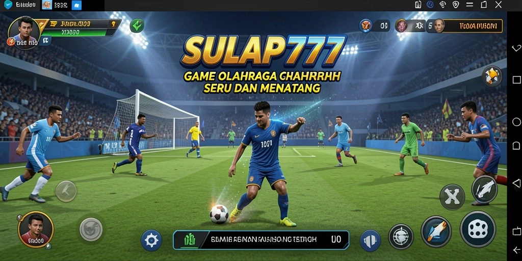 Tangkapan layar utama SULAP777 menampilkan aksi kompetitif bertema olahraga.