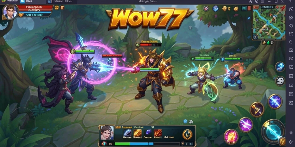 Tampilan gameplay menakjubkan dalam WOW77 yang penuh aksi.