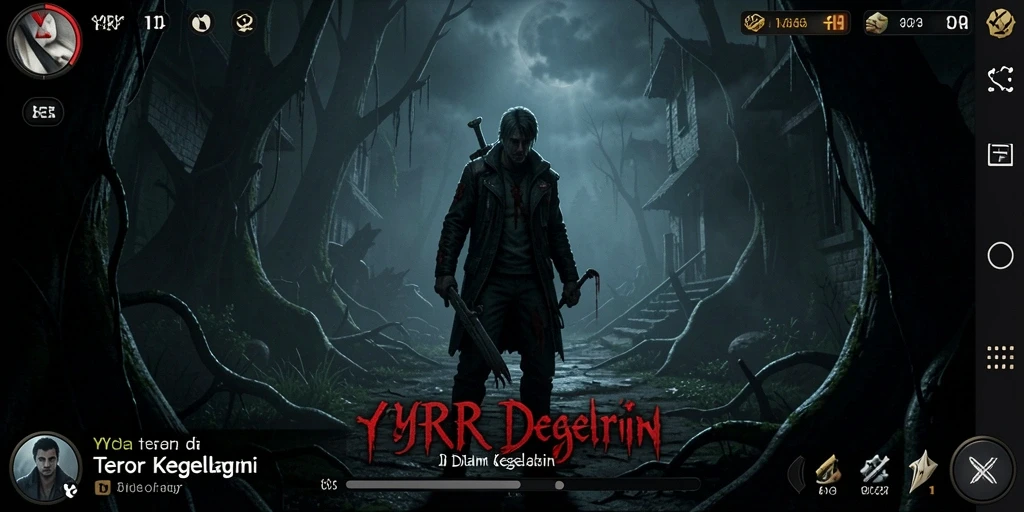 Tangkapan layar YYRR menampilkan atmosfer horror yang menegangkan.